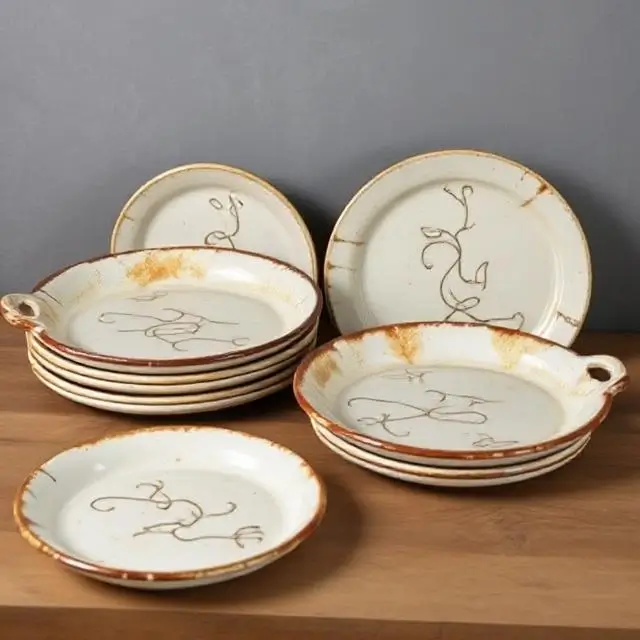 Large ceramic serving platters.