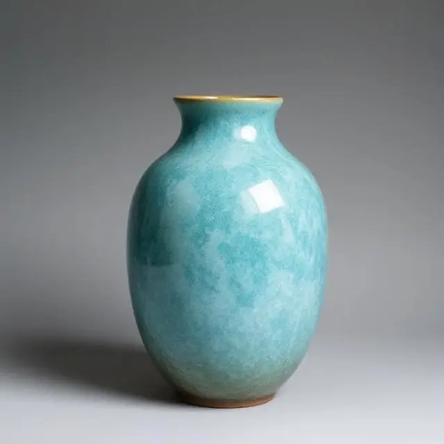 Azure vase with a crystalline glaze