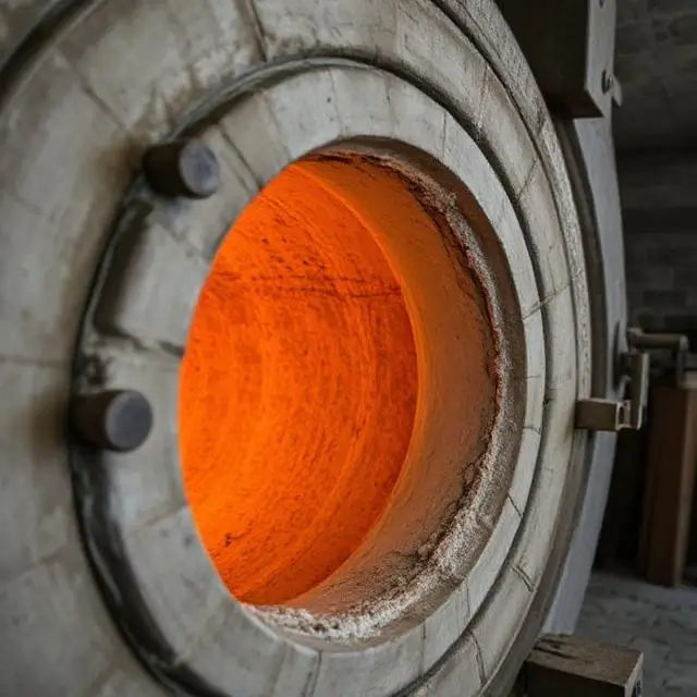 Close up of a kiln being loaded