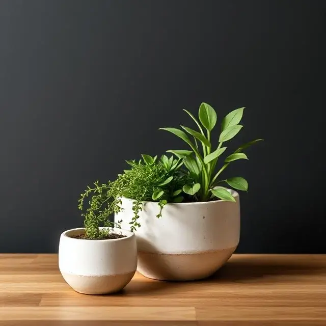 Minimalist ceramic planter