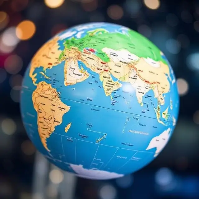 Globe indicating international shipping